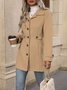 Women Spring/Fall Outerwear Casual Split Joint Plain Long Sleeve Shawl Collar Jacket