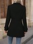 Women Spring/Fall Outerwear Casual Split Joint Plain Long Sleeve Shawl Collar Jacket