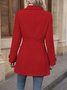 Women Spring/Fall Outerwear Casual Split Joint Plain Long Sleeve Shawl Collar Jacket