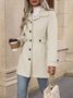 Women Spring/Fall Outerwear Casual Split Joint Plain Long Sleeve Shawl Collar Jacket