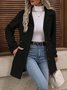Women Spring/Fall Outerwear Casual Split Joint Plain Long Sleeve Shawl Collar Jacket