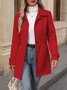 Women Spring/Fall Outerwear Casual Split Joint Plain Long Sleeve Shawl Collar Jacket