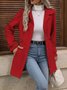 Women Spring/Fall Outerwear Casual Split Joint Plain Long Sleeve Shawl Collar Jacket