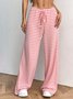 Women Striped Long Elastic Waist Pants Casual Spring/Fall Trousers