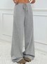 Women Striped Long Elastic Waist Pants Casual Spring/Fall Trousers