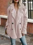 Women Spring/Fall Outerwear Vintage Split Joint Plain Long Sleeve Stand Collar Jacket