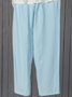 Paneled Linen Casual Pants