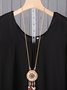 Black A-line Women Casual Long Sleeve Solid Casual Dress