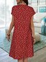 JFN V Neck Polka Dots Casual Midi Dresses 