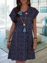 JFN V Neck Polka Dots Casual Midi Dresses 