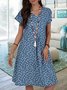 JFN V Neck Polka Dots Casual Midi Dresses 