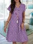 JFN V Neck Polka Dots Casual Midi Dresses 