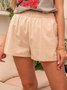 Pockets Plain Summer Casual Shorts Shorts