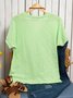 Pure Color Simple Basic Plus Size Summer T-Shirts