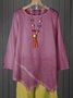 JFN Round Neck Solid Basic Tunic Top