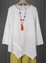 JFN Round Neck Solid Basic Tunic Top