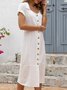 Casual Cotton Buttoned Casual Dresses