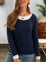 2 in 1 Buttoned Crew Neck Shirt Top