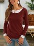 2 in 1 Buttoned Crew Neck Shirt Top