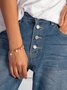 Blue Casual Buttoned Jeans