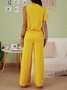 Women's Commuting Asymmetry Sleeve Solid Jumpsuit & Romper Jumpsuit