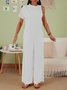 Women's Commuting Asymmetry Sleeve Solid Jumpsuit & Romper Jumpsuit