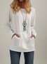 Casual Round Neck Loose Big Pocket Top