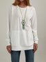 Casual Round Neck Loose Big Pocket Top