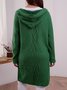 Floral Hooded Knitted Cardigan Plus Size Sweater coat