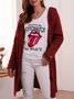 Floral Hooded Knitted Cardigan Plus Size Sweater coat