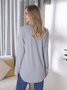 JFN Round Neck Solid Causal Tunic Top