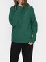 Deep Green Turtleneck Cotton-Blend Vintage Shirt & Top