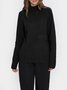 JFN Deep Green Turtleneck Cotton-Blend Vintage Shirts & Tops