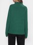 Deep Green Turtleneck Cotton-Blend Vintage Shirt & Top