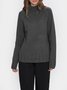 JFN Deep Green Turtleneck Cotton-Blend Vintage Shirts & Tops