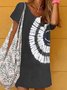 JFN V Neck Tie Dye Casual Mini Dresses