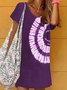 JFN V Neck Tie Dye Casual Mini Dresses
