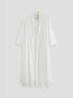JFN 2PCS Round Neck Solid Casual Dress & Cardigan