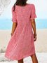 JFN V Neck Floral Beach Vacation Casual Mini Dress