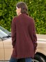 Plus Size Casual Pockets Knitted Long Sleeve Solid Jacket