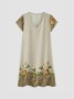 JFN V Neck Floral Vacation Mini Dress 
