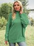 Casual Solid Turtleneck Long Sleeve Sweater