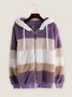 Colorblock Zip Sherpa Hoodie