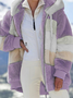 Colorblock Zip Sherpa Hoodie