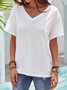 Cotton Short Sleeve Plain Casual T-shirt