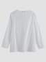 Solid Paneled Long Sleeve V Neck Shirts & Tops
