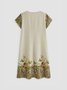 JFN V Neck Floral Vacation Mini Dress 