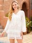V Neck Women Summer Dresses Shift Beach Casual Solid Dresses