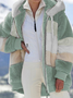 Colorblock Zip Sherpa Hoodie
