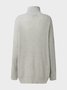 Casual Solid Turtleneck Long Sleeve Sweater